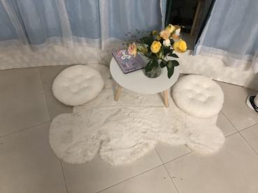 Qian  weiße Bär flauschiges Teppich 60×80cm